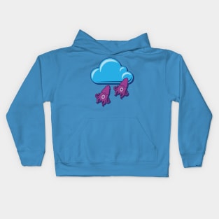 Cloudy with a chance of squidfall Kids Hoodie